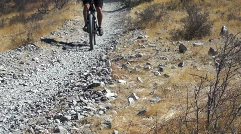 Athletic Trail Biking Perspective Stock Footage 36594704