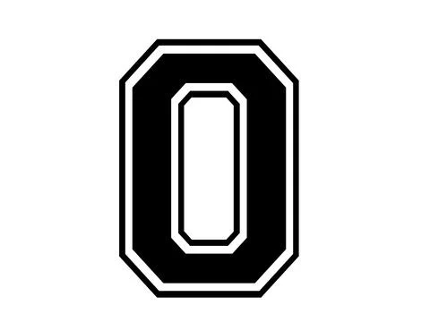 A athletic typography illustration featuring letter o with letter o, octagona Illustration