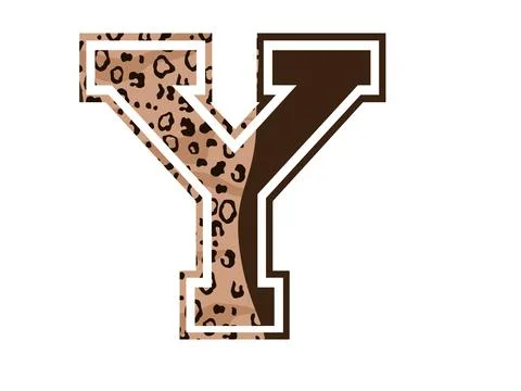 A athletic varsity block graphic illustration featuring letter y with letter  Stock Illustration