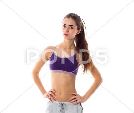Athletic woman in sportswear Stock Photos