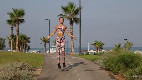Athletic woman workout Stock Footage 115593433