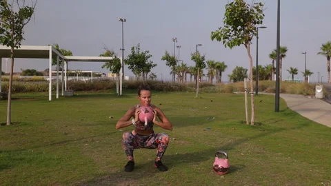 Athletic woman workout Stock Footage 115598120
