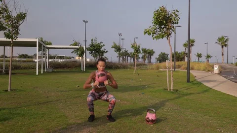 Athletic woman workout Stock Footage 115598472