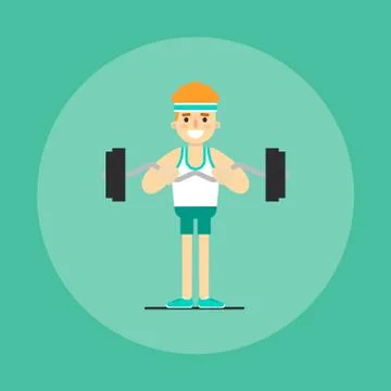 Athletic young man doing exercise Stock Illustration