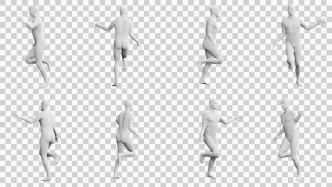 Athletic Young Man Running, multiple views (side, front, back), 360 degrees.. Stock Illustration