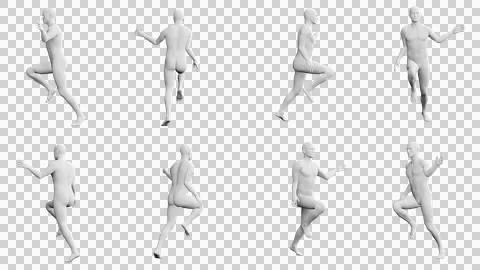 Athletic Young Man Running, multiple views (side, front, back), 360 degrees.. Stock Illustration