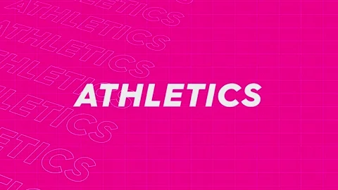 Athletics pink creative promotion program broadcast sport design. Promo tit.. Stock Footage 259594445