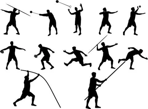 Athletics silhouettes Stock Illustration