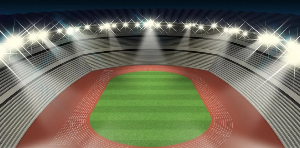 Athletics Stadium Night Stock Illustration