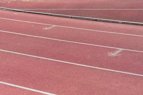 Athletics Track Close-Up with Shallow Depth of Field Stock Photos