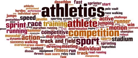 Athletics word cloud Stock Illustration
