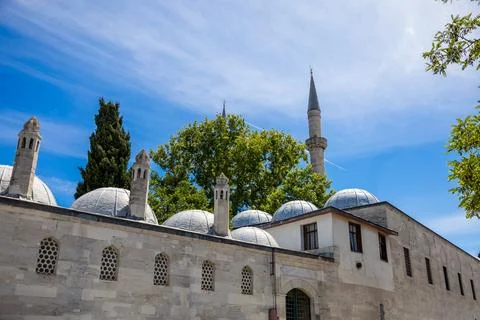 The Atik Valide Mosque, built by Mimar Sinan in 1583 by the wife of the Ott.. Stock Photos