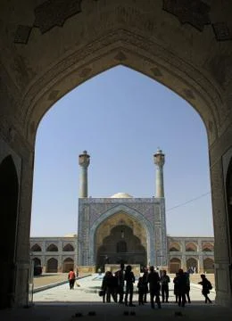 Atiq Comprehensive Mosque of Iran surrounded by people 스톡 사진