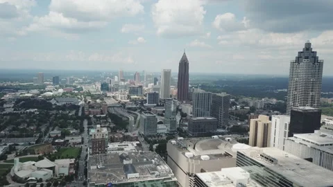ATL Midtown from on high Stockbeeldmateriaal 137744784