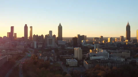 Atlanta Aerial over Old Forth Ward Stock Footage 61046899