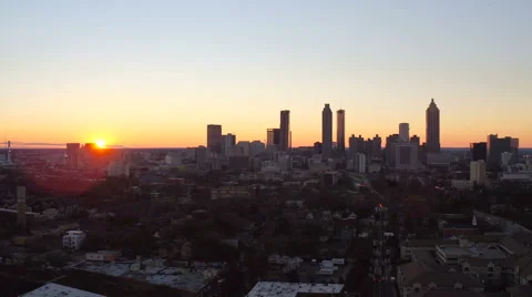 Atlanta Aerial over Old Forth Ward Stock Footage 61047242