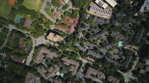 Atlanta Aerial v357 Vertical view flying over Old Fourth Ward neighborhood sunny 스톡 동영상 83329161