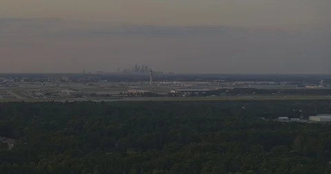 Atlanta Aerial v529 Panning clockwise with take off and panning Stock Footage 125108341