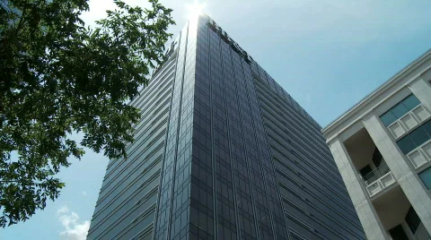 Atlanta BB&amp;T Tower Low Angle Stock Footage 493902