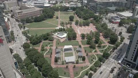 Atlanta Centennial Olympic Park Overhead Shot Stock Footage 229726087