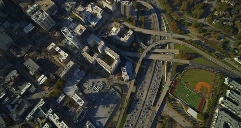 Atlanta, Georgia -Downtown Aerial View Interstate 75/85 in 6K Pro Rez (2020) Stock Footage 143331629