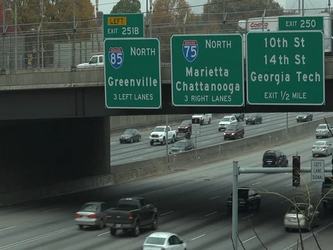 Atlanta Interstate Signs 01 Stock Footage 77611806