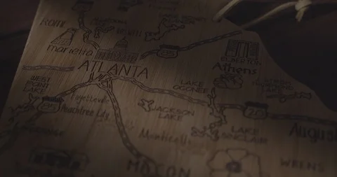 Atlanta Map Fly-In Intro Video stock 116350838