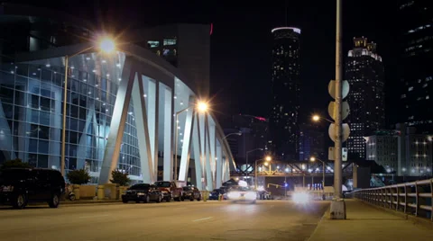 Atlanta at night Stock Footage 32186706