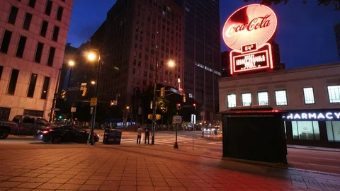 Atlanta at night Stock Footage 91800091