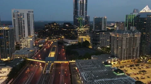 Atlanta Night Skyline Stock Footage 152492894
