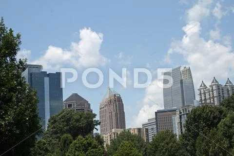 Atlanta Skyline from Piedmont Park Stock Photos