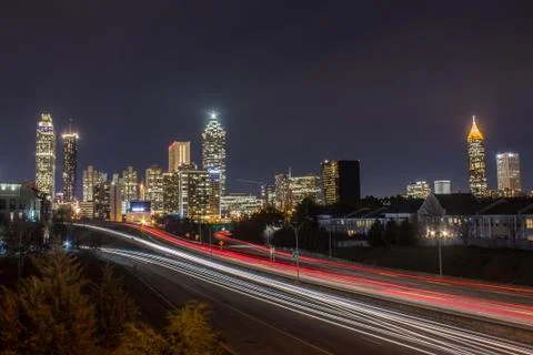 Atlanta Skyline Sideview Stock Photos