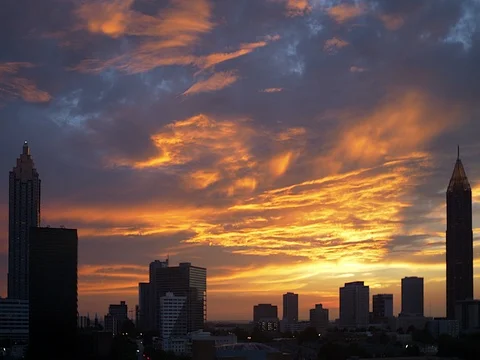 Atlanta Skyline Sunset Video stock 77214651