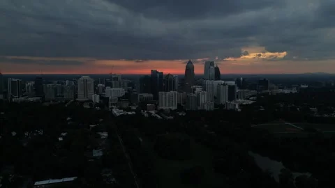 Atlanta Skyline at sunset Stock Footage 253590985