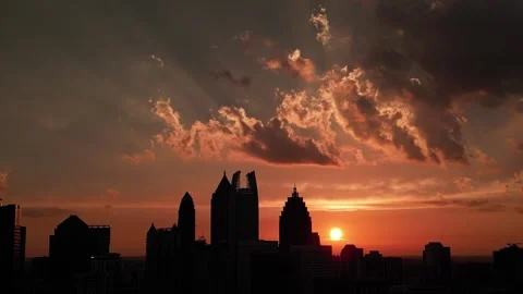 Atlanta skyline at sunset Stock Footage 253592695