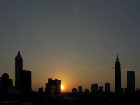 Atlanta Skyline Sunset Time Lapse Stock Footage 74766036