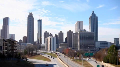 Atlanta Skyline in Timelapse Vídeos de archivo 35285980