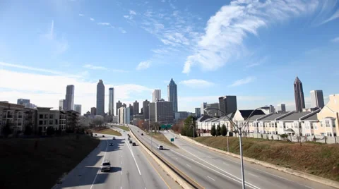 Atlanta Skyline Timelapse Vídeos de archivo 35721617