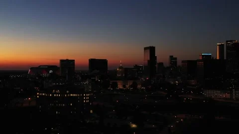 ATLANTA SUNSET-Push in 4k Video stock 168935510