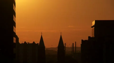 Atlanta Sunset Time Lapse Stock Footage 67697342