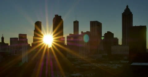 Atlanta Sunset view in December Stock Footage 58278449