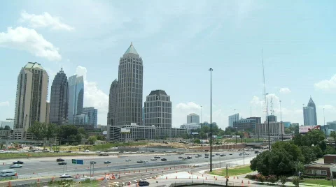 Atlanta Uptown Skyline Wide Stock Footage