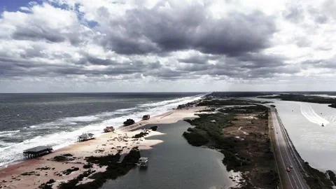 Atlantic and intercoastal drone flight Vídeo Stock 254829166