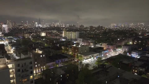 Atlantic avenue brooklyn Busy intersection Night City lights Cloudy Vidéo 274364698