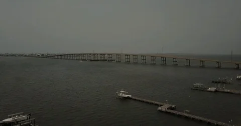 Atlantic Beach to Morehead City Bridge Stock Footage 75009992