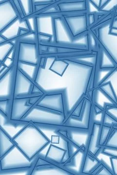 Atlantic blue chaotic multi-layers geometric square frame pattern Stockillustratie