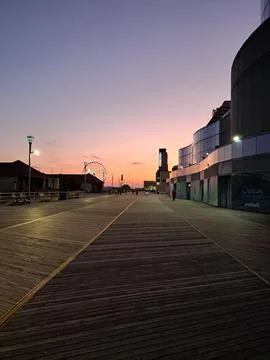 Atlantic City Boardwalk - Sunset Stock Photos