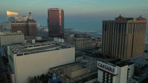 Atlantic City Caesars flyaway high Stock Footage 123106902