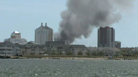 Atlantic City Fire Video stock 107119