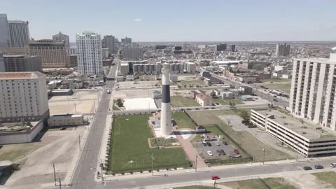 Atlantic City Lighthouse Aerial Orbit Shot Stock Footage 229744502